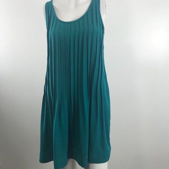 Aritzia Babaton Ilja Pleated Green/Blue Dress - Picture 7 of 7